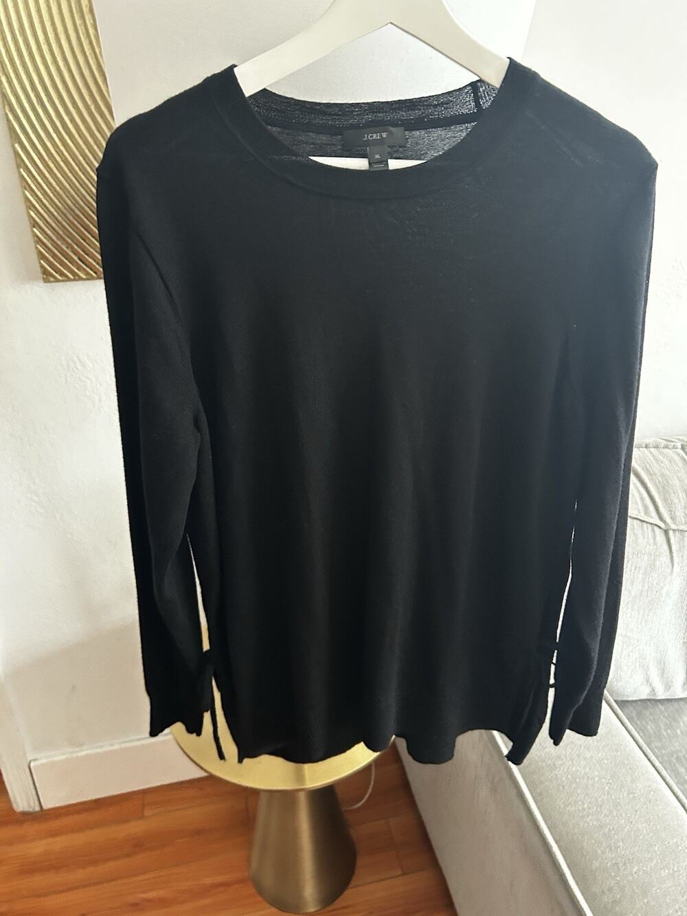 J Crew Black Merino Wool Sweater Xl Minimalist Old Money Preppy